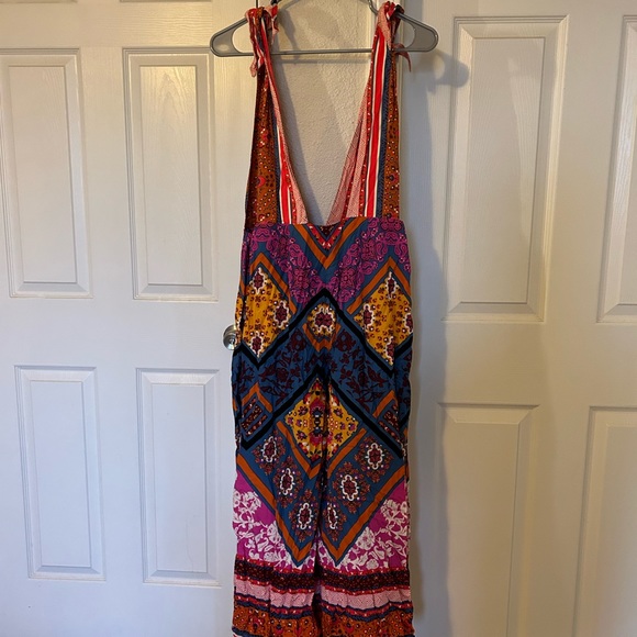 Free People • Maritzah One Piece jumpsuit culotte wide leg romper patchwork boho - Picture 4 of 5